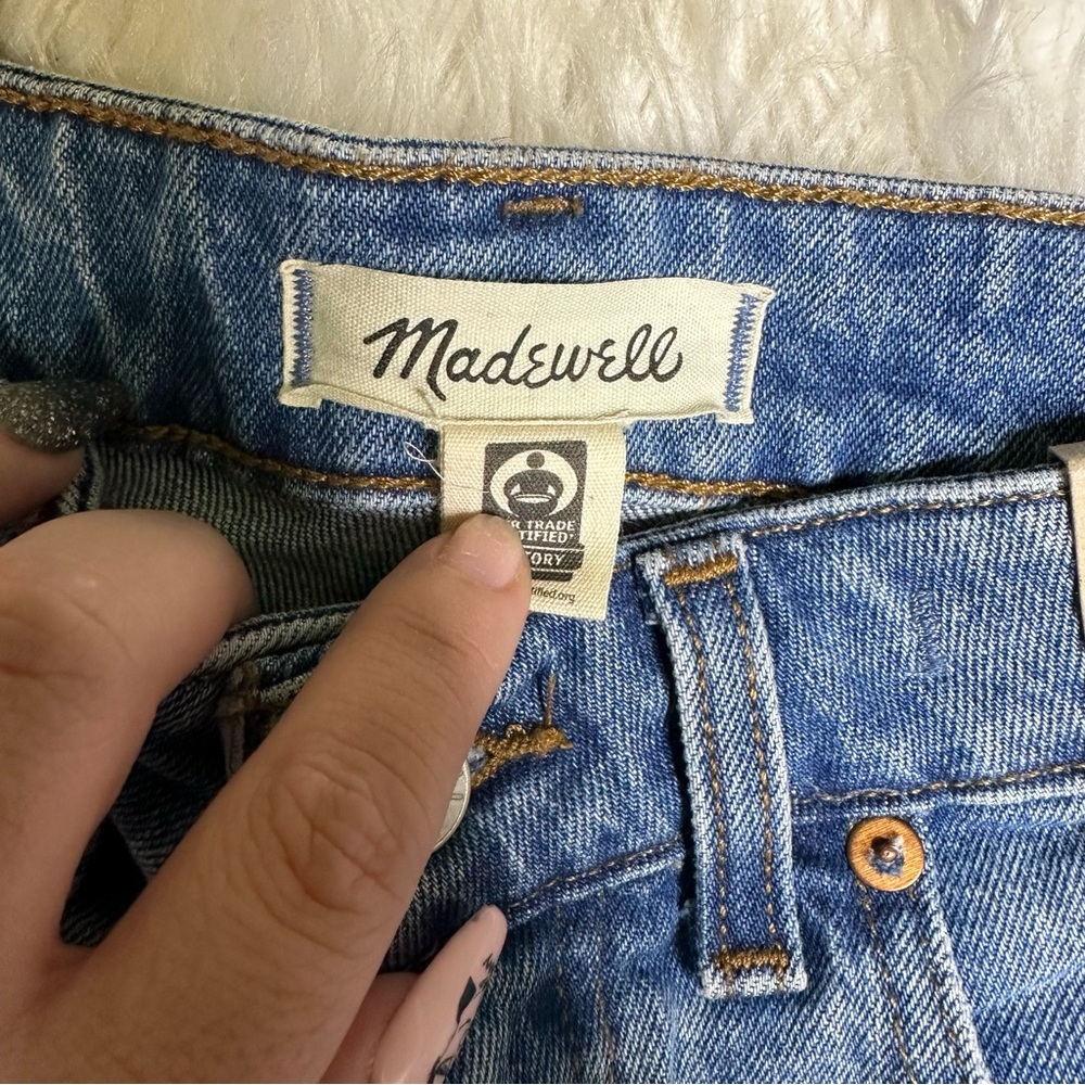 Nwt Madewell 90's straight leg crop Blue Denim Jeans - Picture 8 of 13